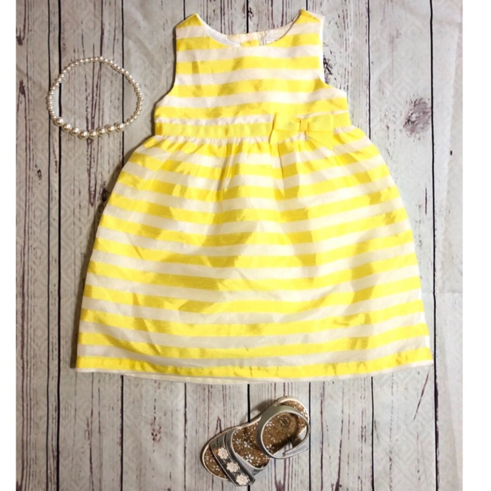 Gymboree yellow and white striped party dress